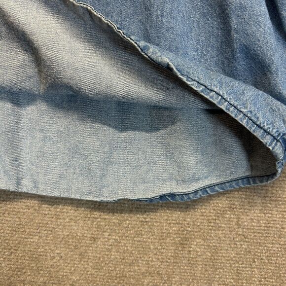 UNC Tar Heels Denim Shirt Men's XL Blue Long Sleeve Button Down Joe College - Picture 13 of 13